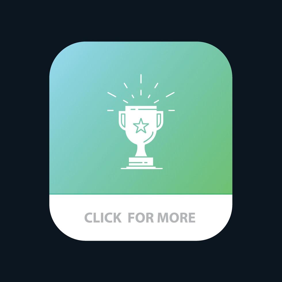 trofee prestatie prijs bedrijf prijs winnen winnaar mobiel app knop android en iOS glyph versie vector