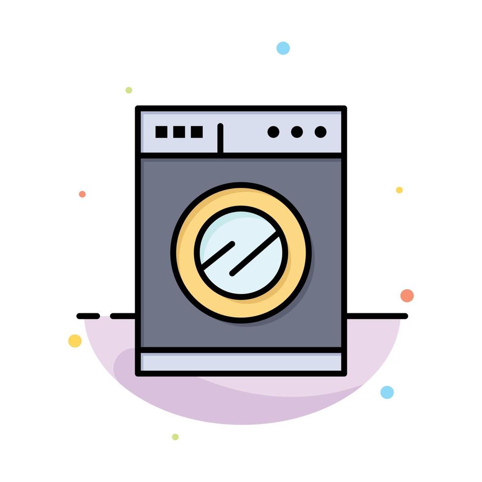 keuken machine het wassen abstract vlak kleur icoon sjabloon vector