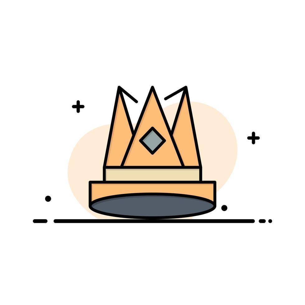 kroon koning rijk eerste positie prestatie bedrijf logo sjabloon vlak kleur vector