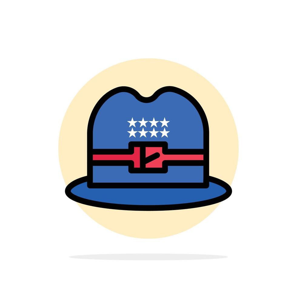 hoed pet Amerikaans abstract cirkel achtergrond vlak kleur icoon vector