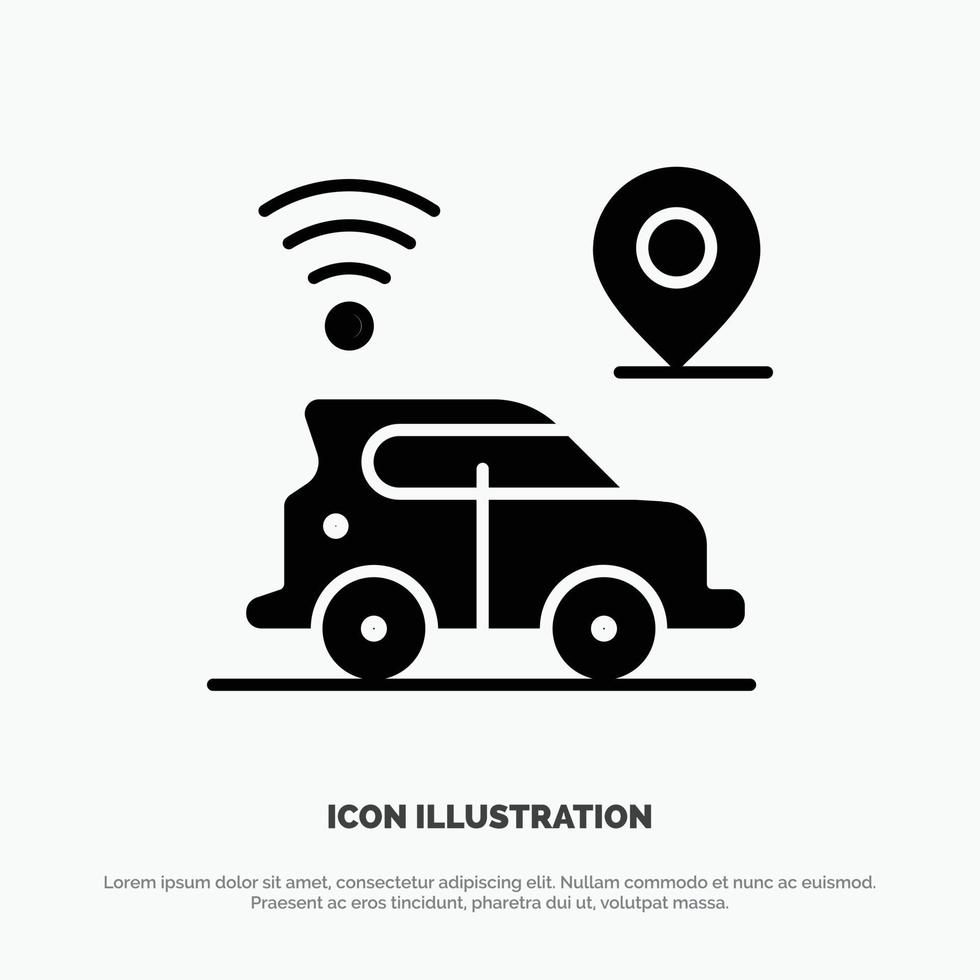 auto plaats kaart technologie solide glyph icoon vector