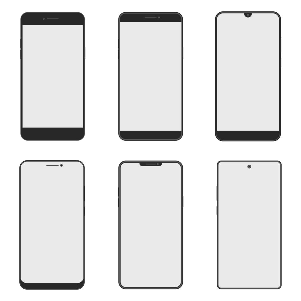 set van verschillende smartphones vector