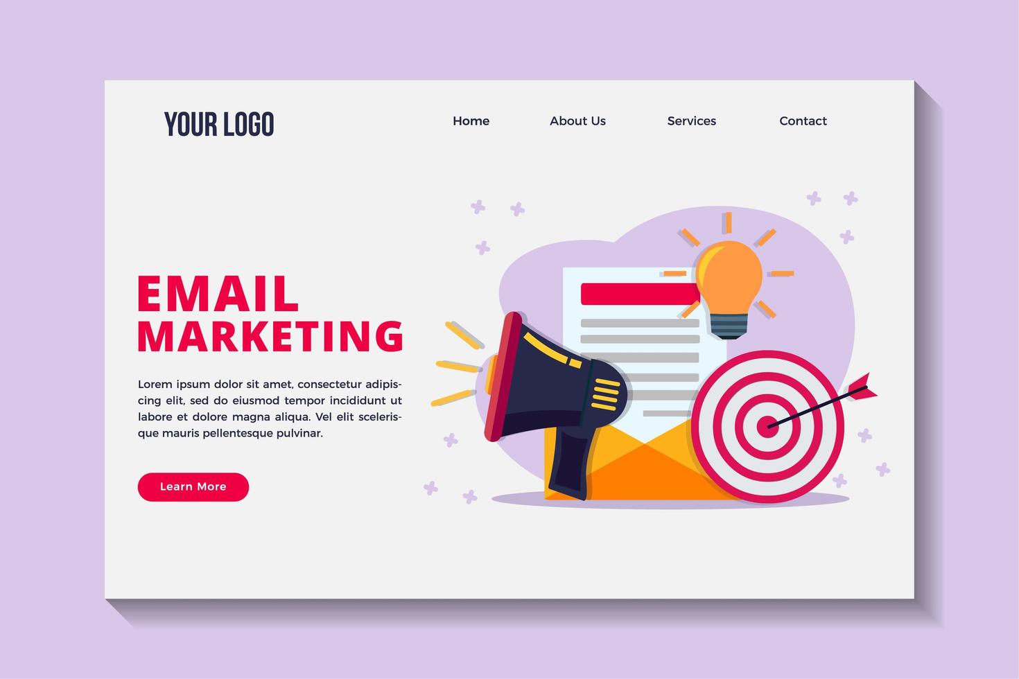 e-mailmarketing concept bestemmingspagina sjabloon vector