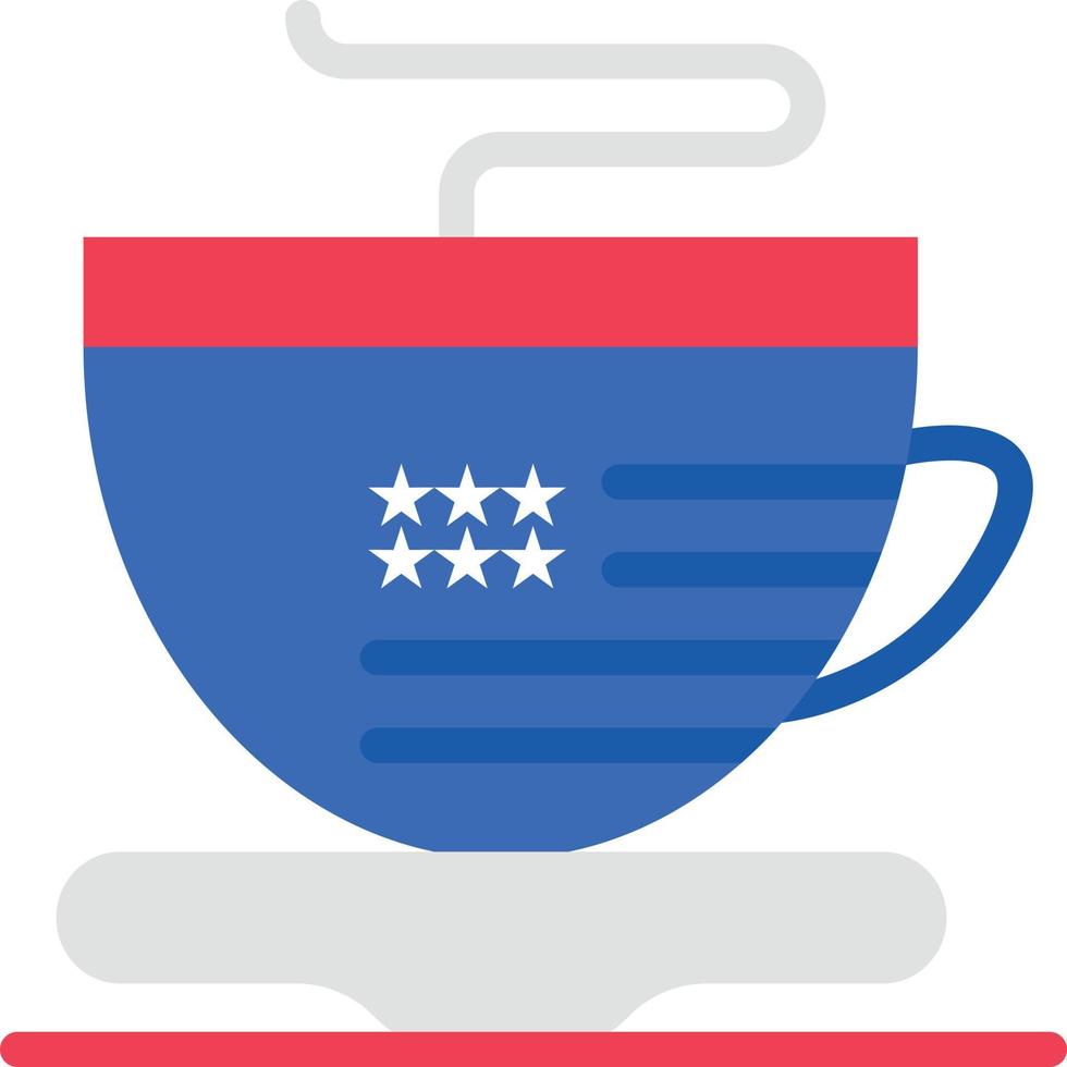 thee kop koffie Verenigde Staten van Amerika vlak kleur icoon vector icoon banier sjabloon