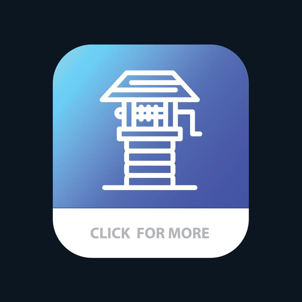 landbouw boerderij landbouw goed mobiel app knop android en iOS lijn versie vector