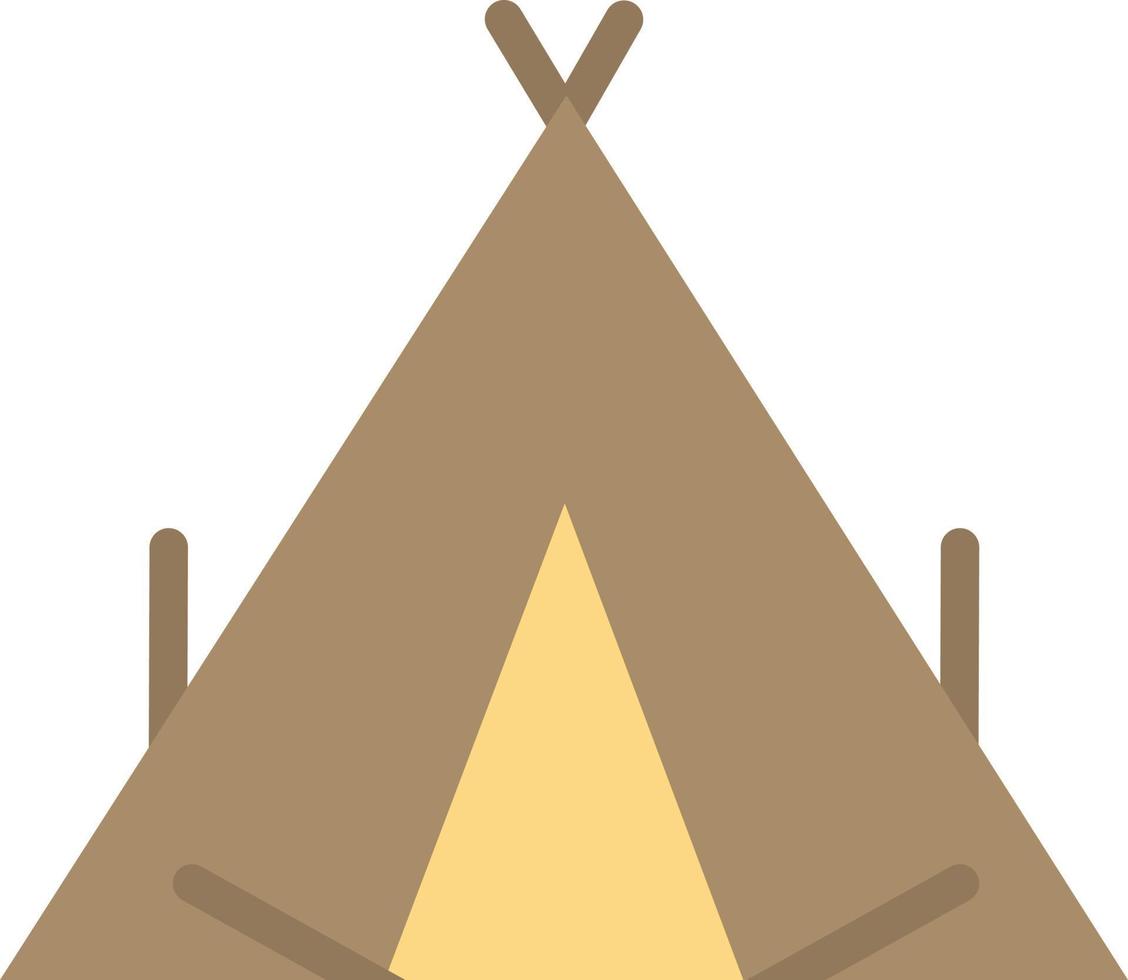 kamp tent wigwam voorjaar vlak kleur icoon vector icoon banier sjabloon