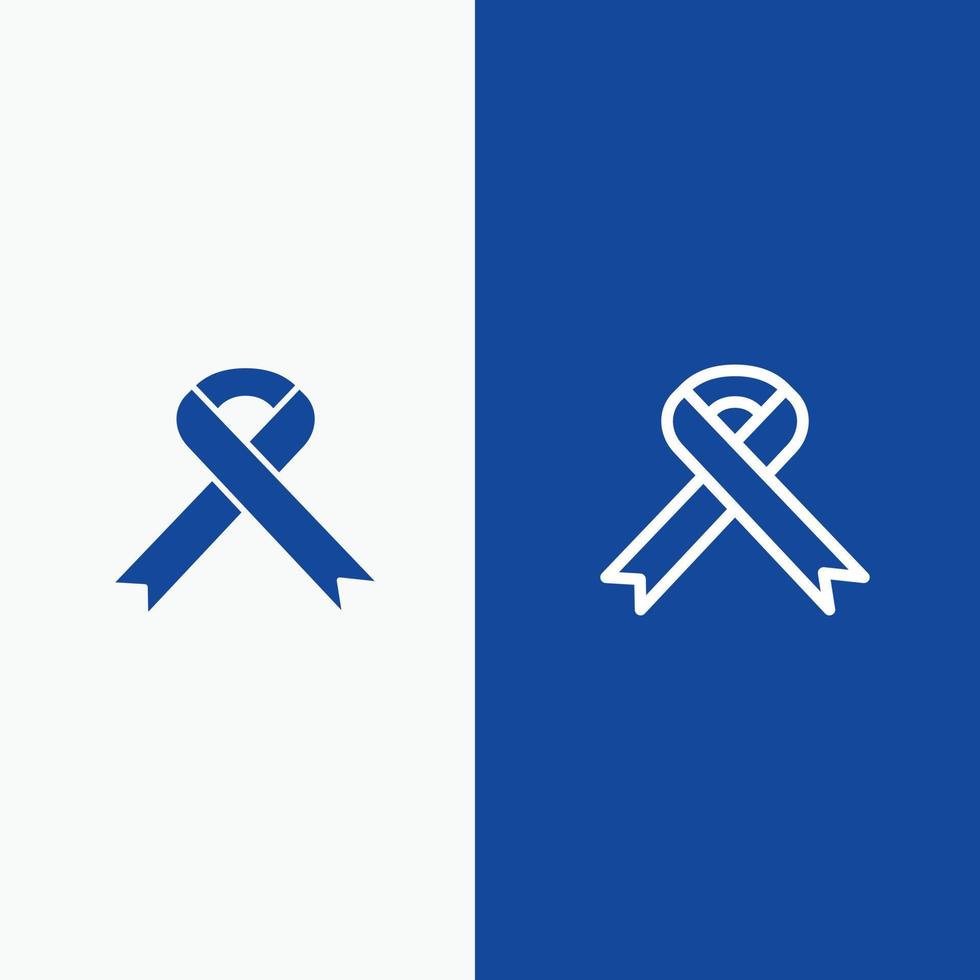 lint AIDS Gezondheid medisch lijn en glyph solide icoon blauw banier vector