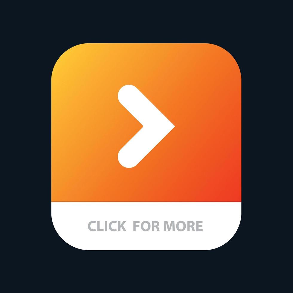 pijl Rechtsaf vooruit richting mobiel app knop android en iOS glyph versie vector
