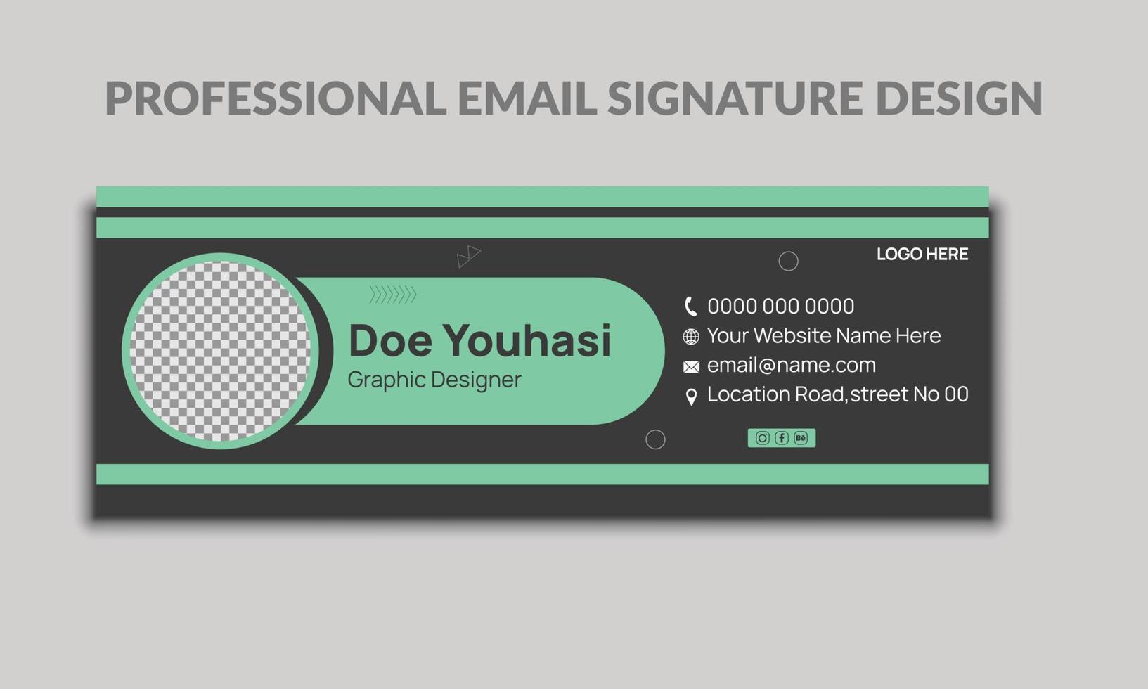 e-mail handtekening sjabloon of e-mail footer ontwerp vector