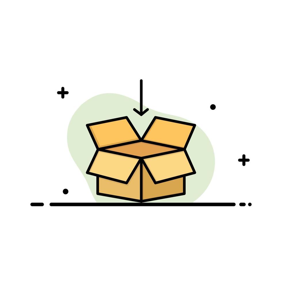 doos pijl Verzending onderwijs bedrijf vlak lijn gevulde icoon vector banier sjabloon