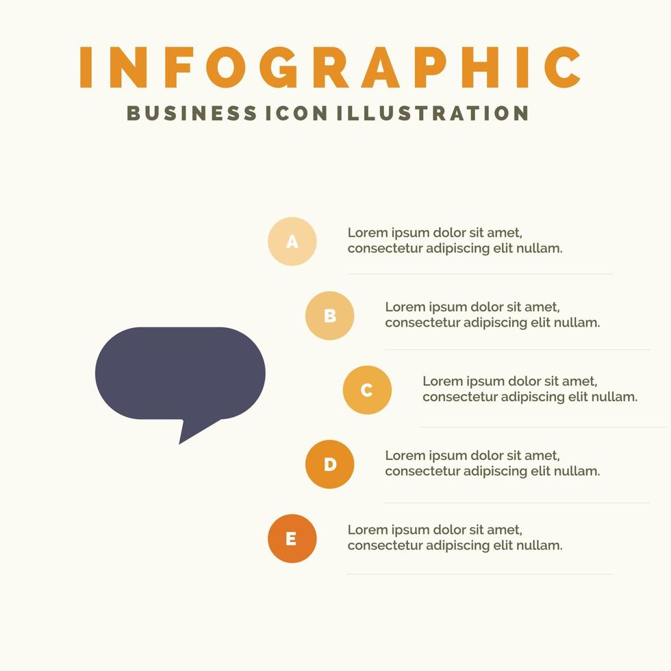 twitter babbelen chatten solide icoon infographics 5 stappen presentatie achtergrond vector