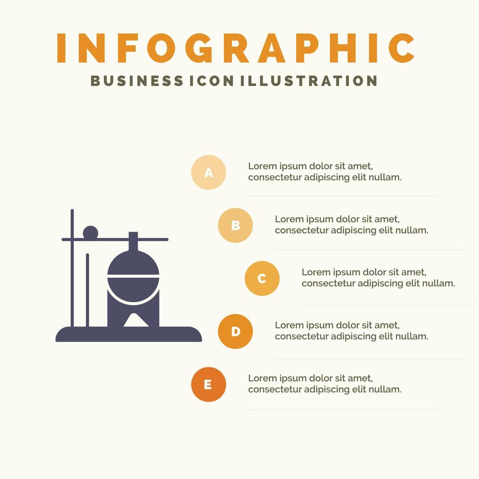 gezondheidszorg medisch rehydratie transfusie solide icoon infographics 5 stappen presentatie achtergrond vector