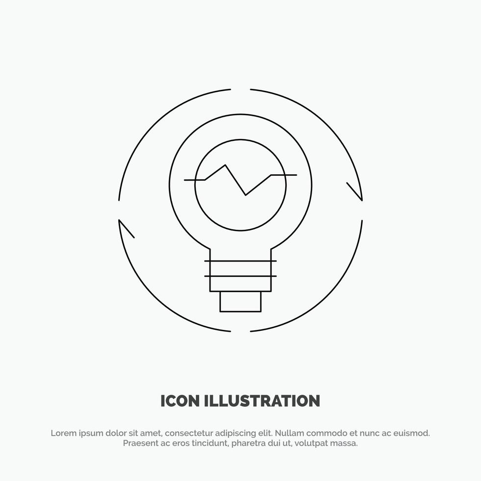 lamp concept generatie idee innovatie licht licht lamp lijn icoon vector