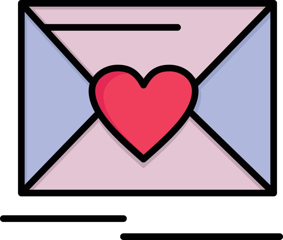 mail liefde hart bruiloft vlak kleur icoon vector icoon banier sjabloon