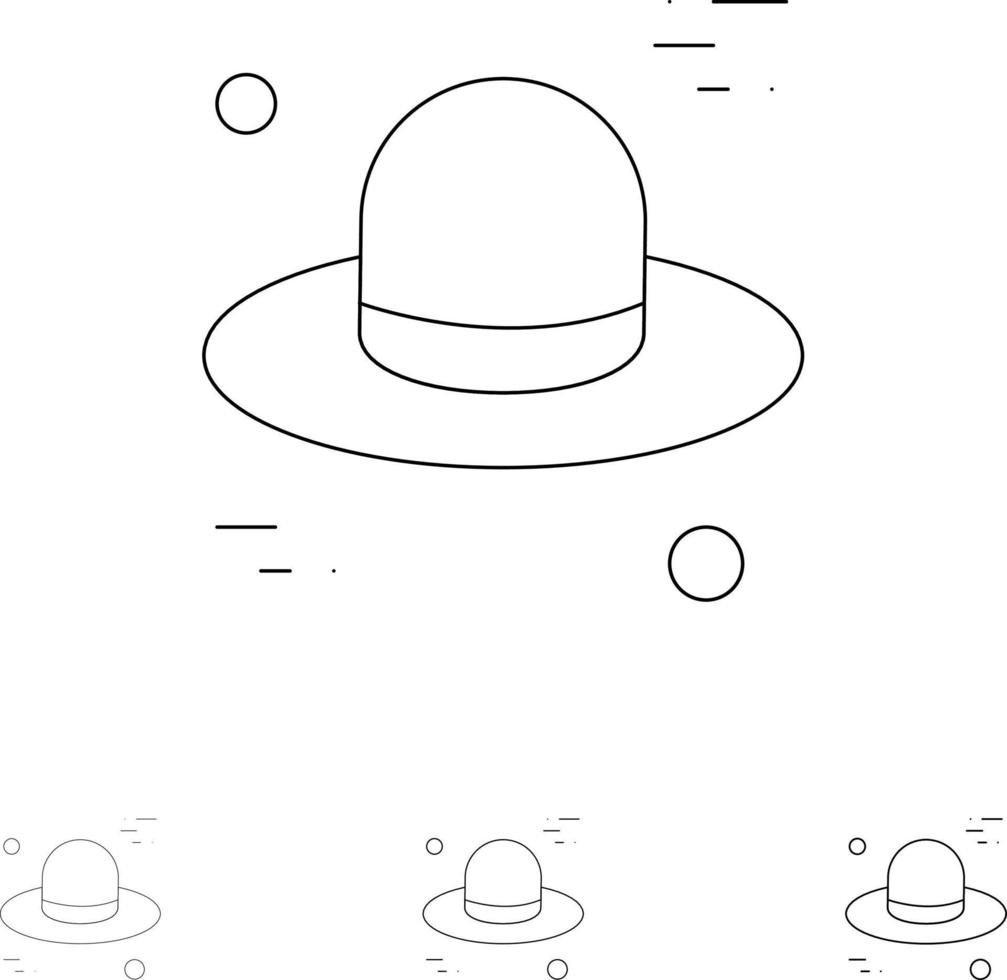 hoed pet Canada stoutmoedig en dun zwart lijn icoon reeks vector
