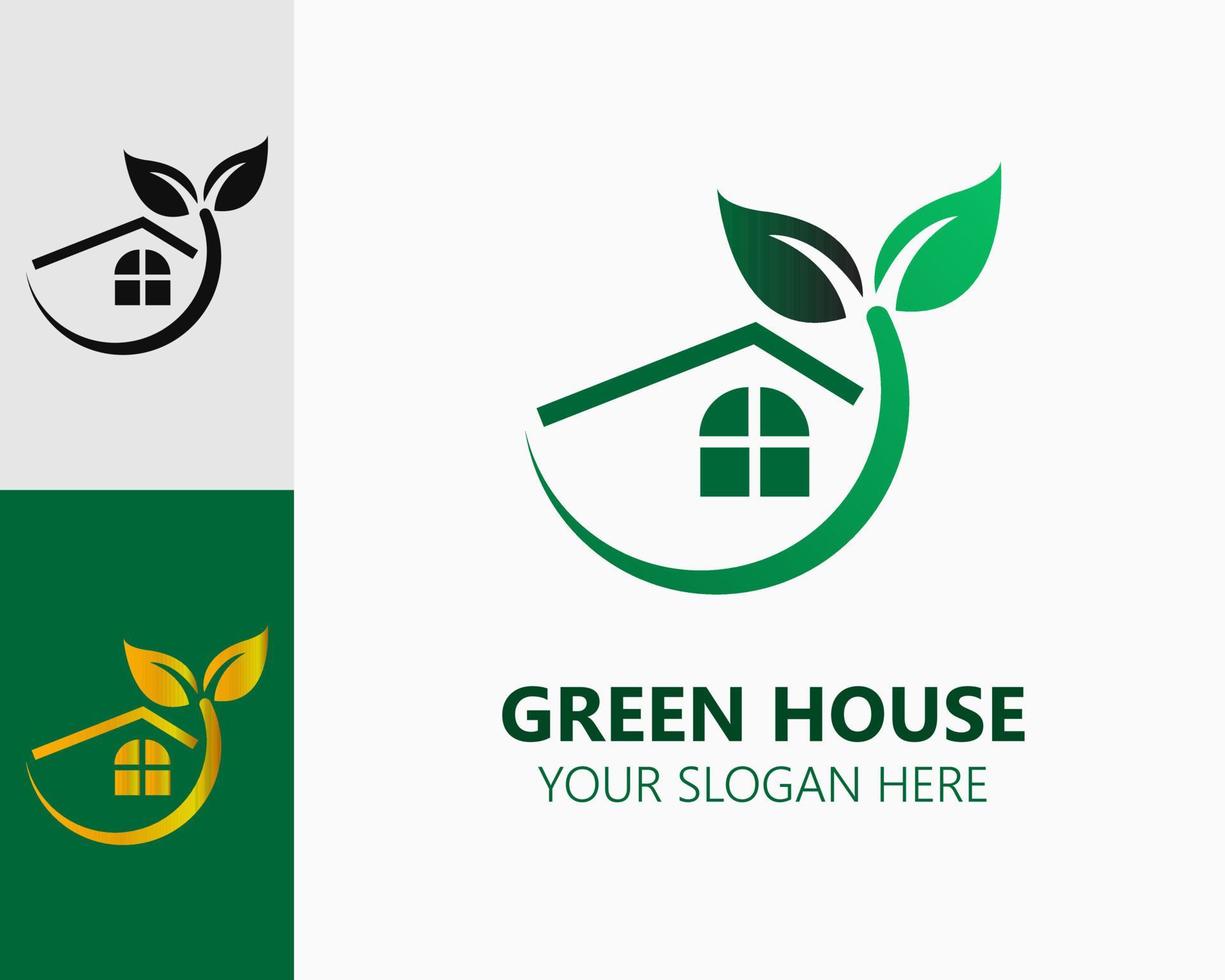 groen huis logo ontwerp sjabloon vector