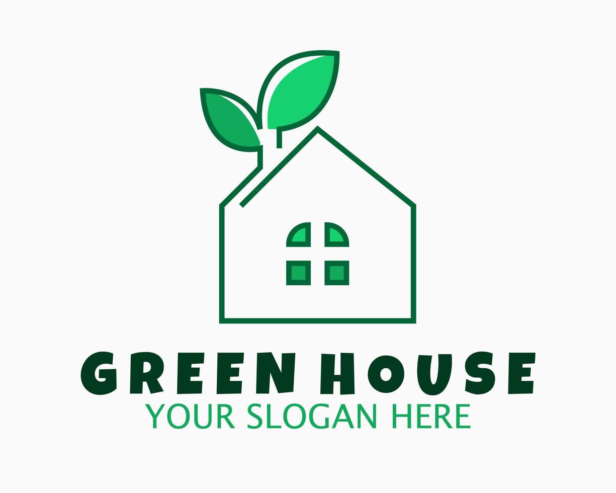 groen huis logo ontwerp sjabloon vector