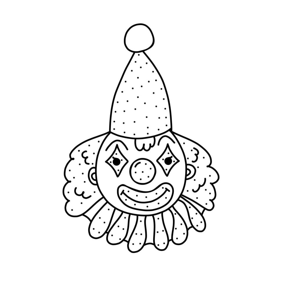 hand- getrokken vector illustratie van een circus clown icoon in tekening stijl. schattig illustratie van een clown icoon Aan een wit achtergrond.