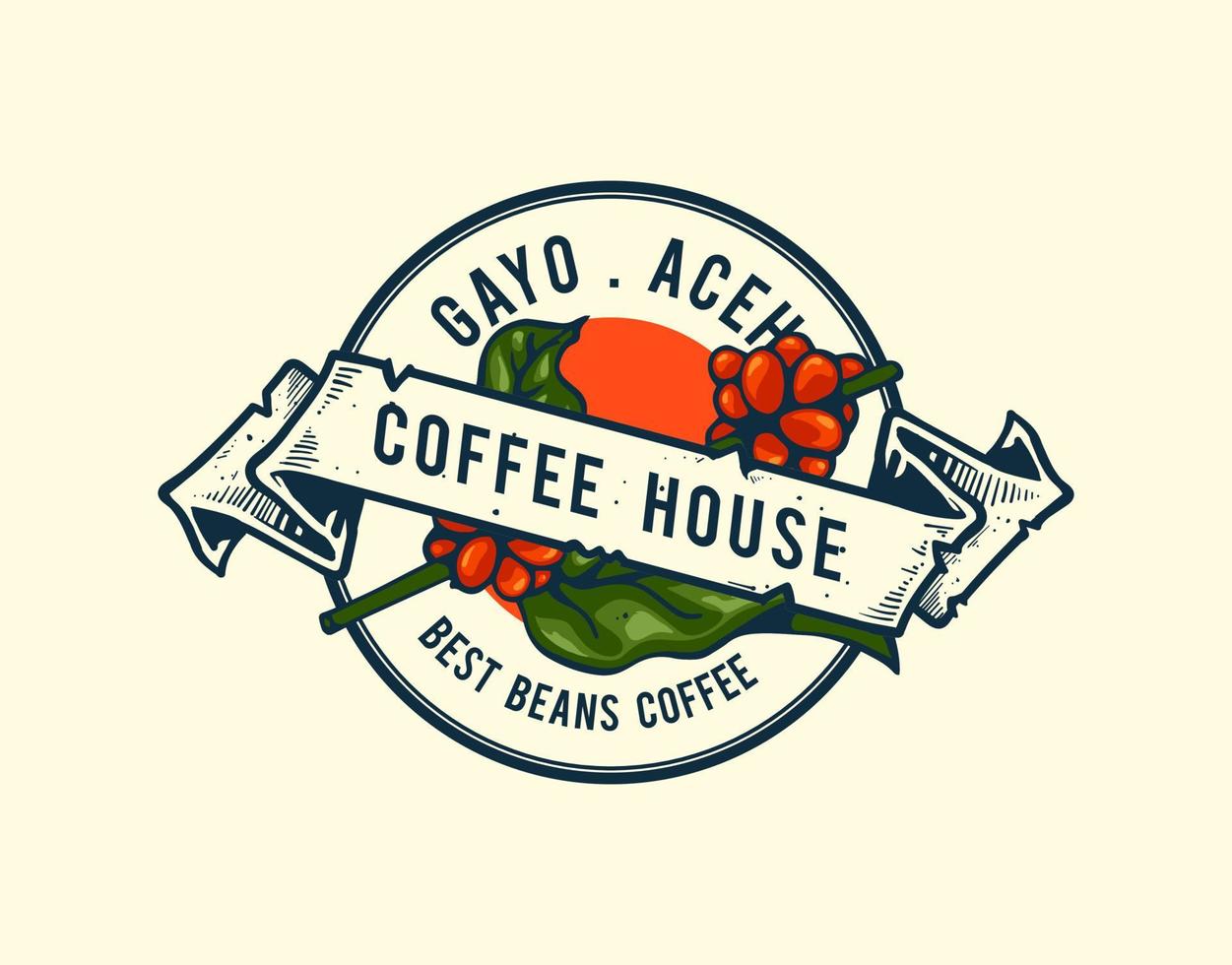 vintage koffie logo ontwerp vector