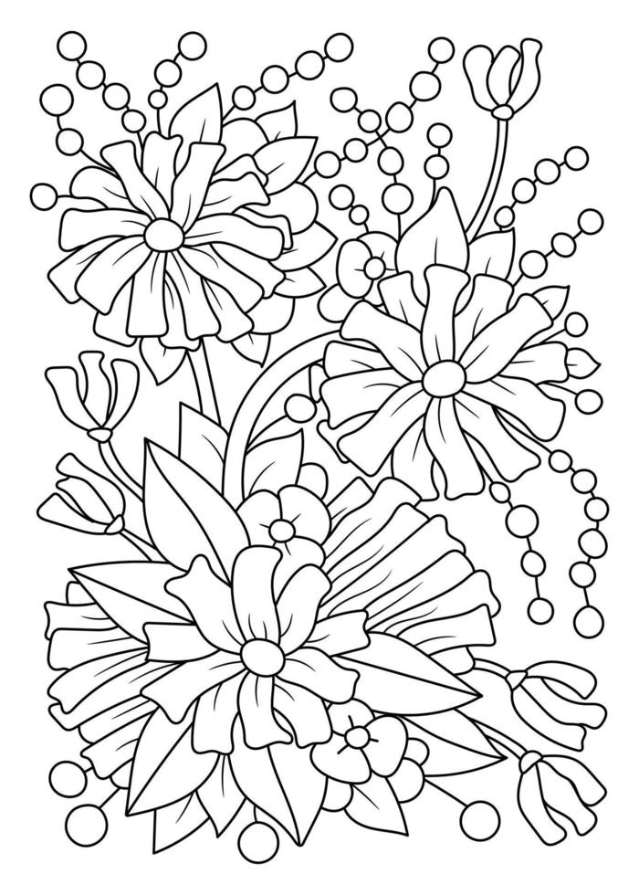 bloem schetsen hand- getrokken voor volwassenen kleur boek vector