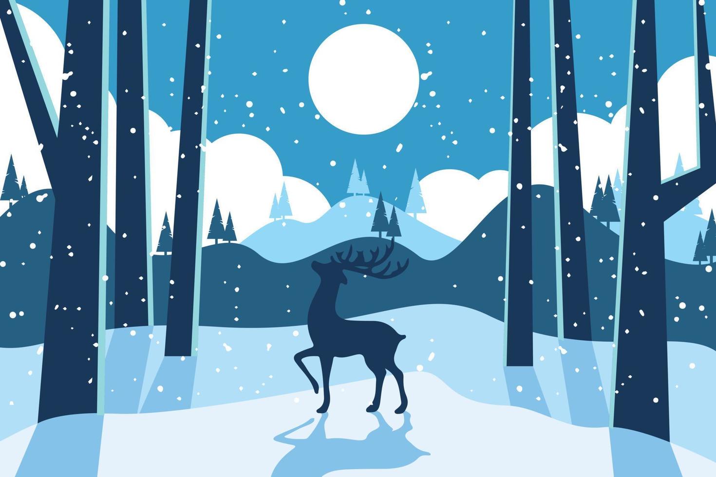 mooi landschap natuurlijk winter tafereel achtergrond sjabloon ontwerp vector illustratie