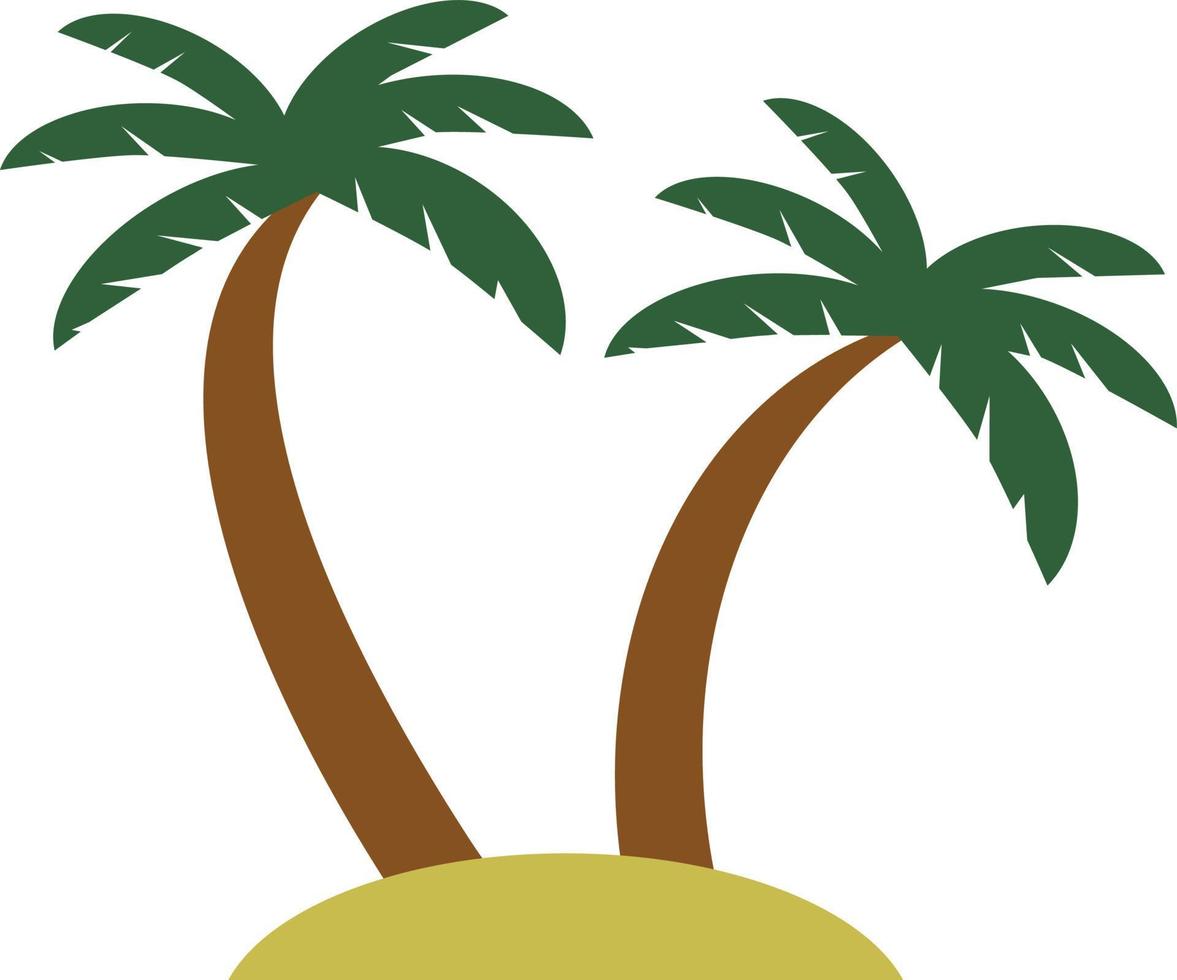 palm bomen, vector illustratie. twee palm bomen Aan een wit achtergrond.