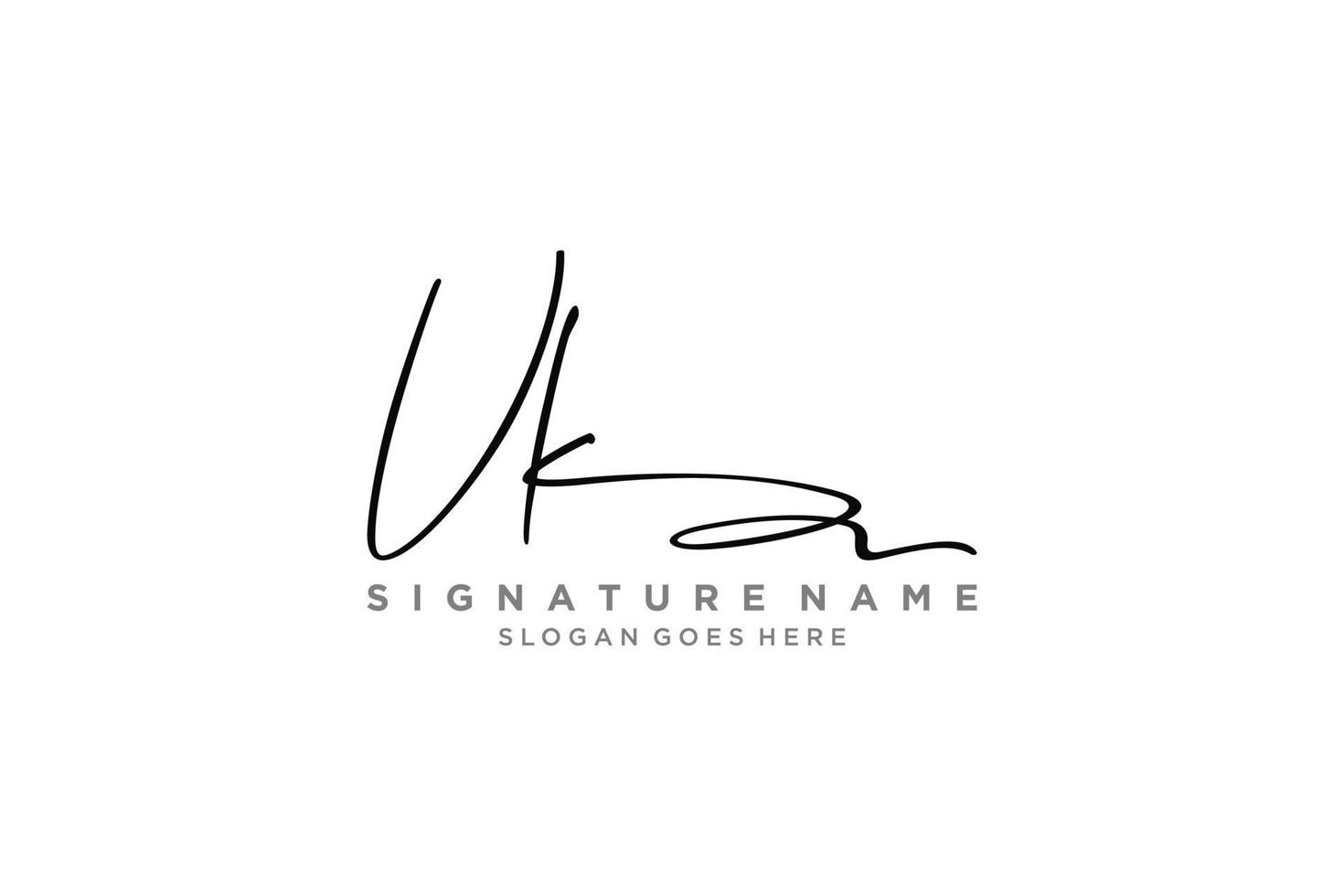 eerste vk brief handtekening logo sjabloon elegant ontwerp logo teken symbool sjabloon vector icoon