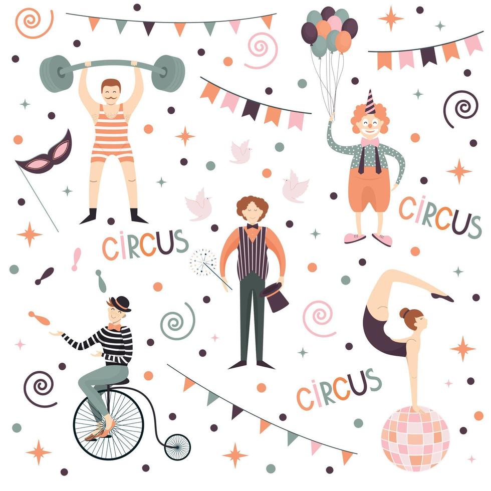 circus artiesten reeks vector