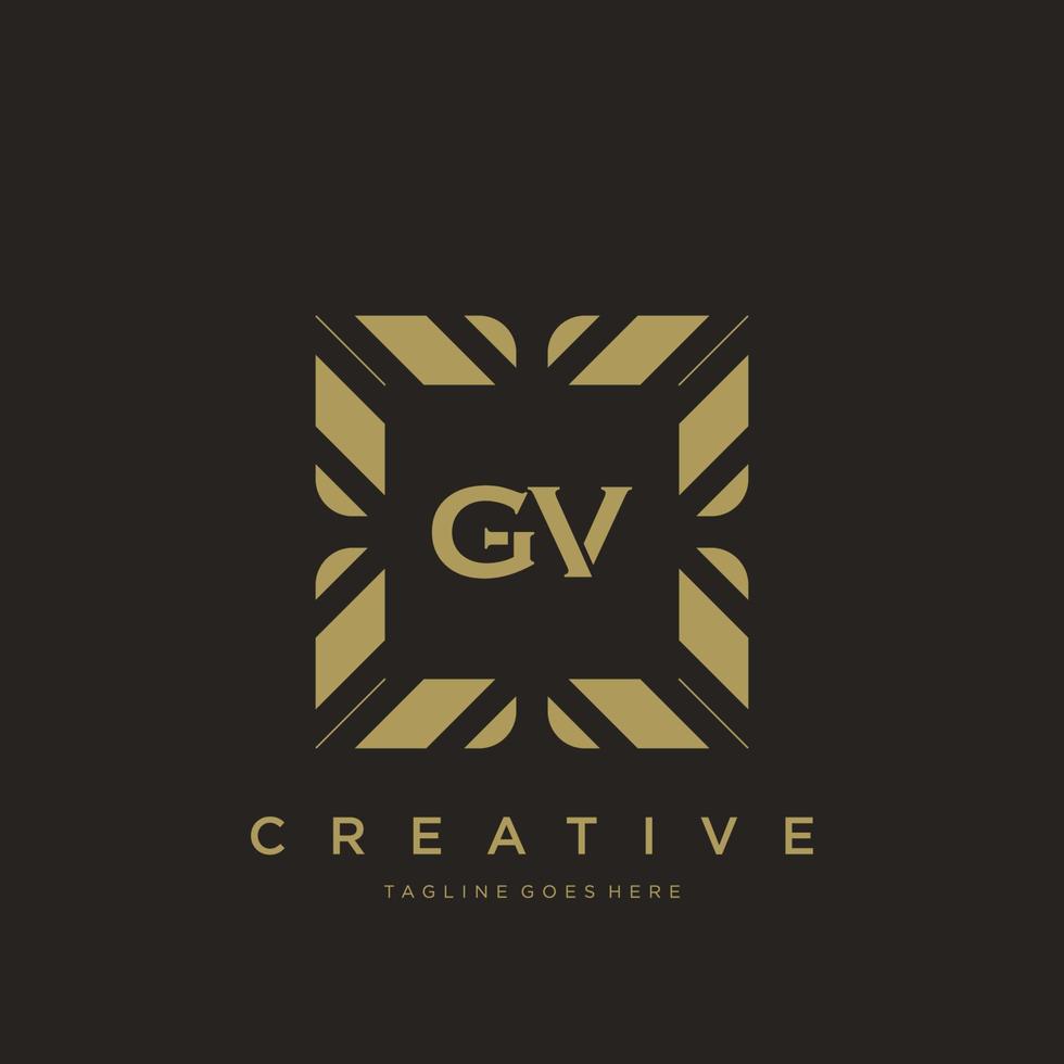 gv eerste brief luxe ornament monogram logo sjabloon vector