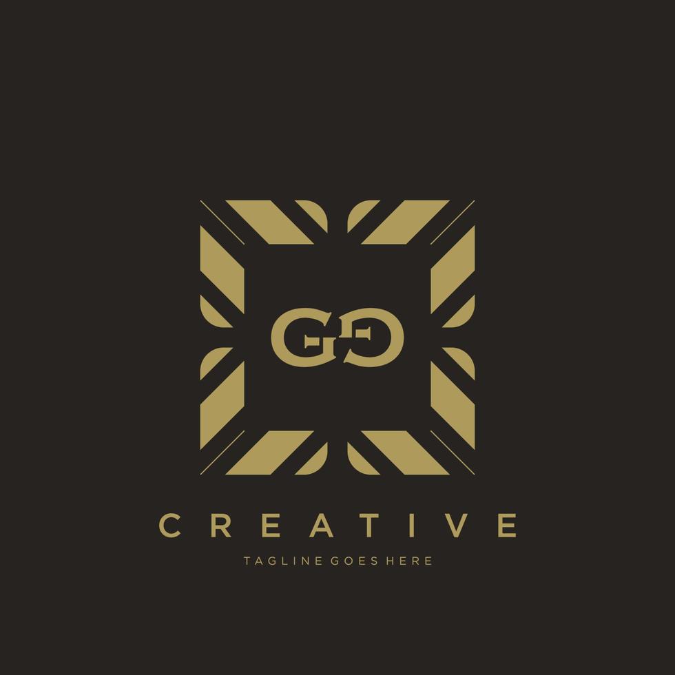 gg eerste brief luxe ornament monogram logo sjabloon vector