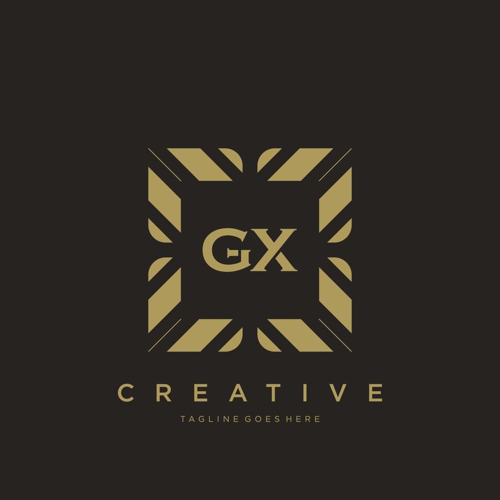 gx eerste brief luxe ornament monogram logo sjabloon vector