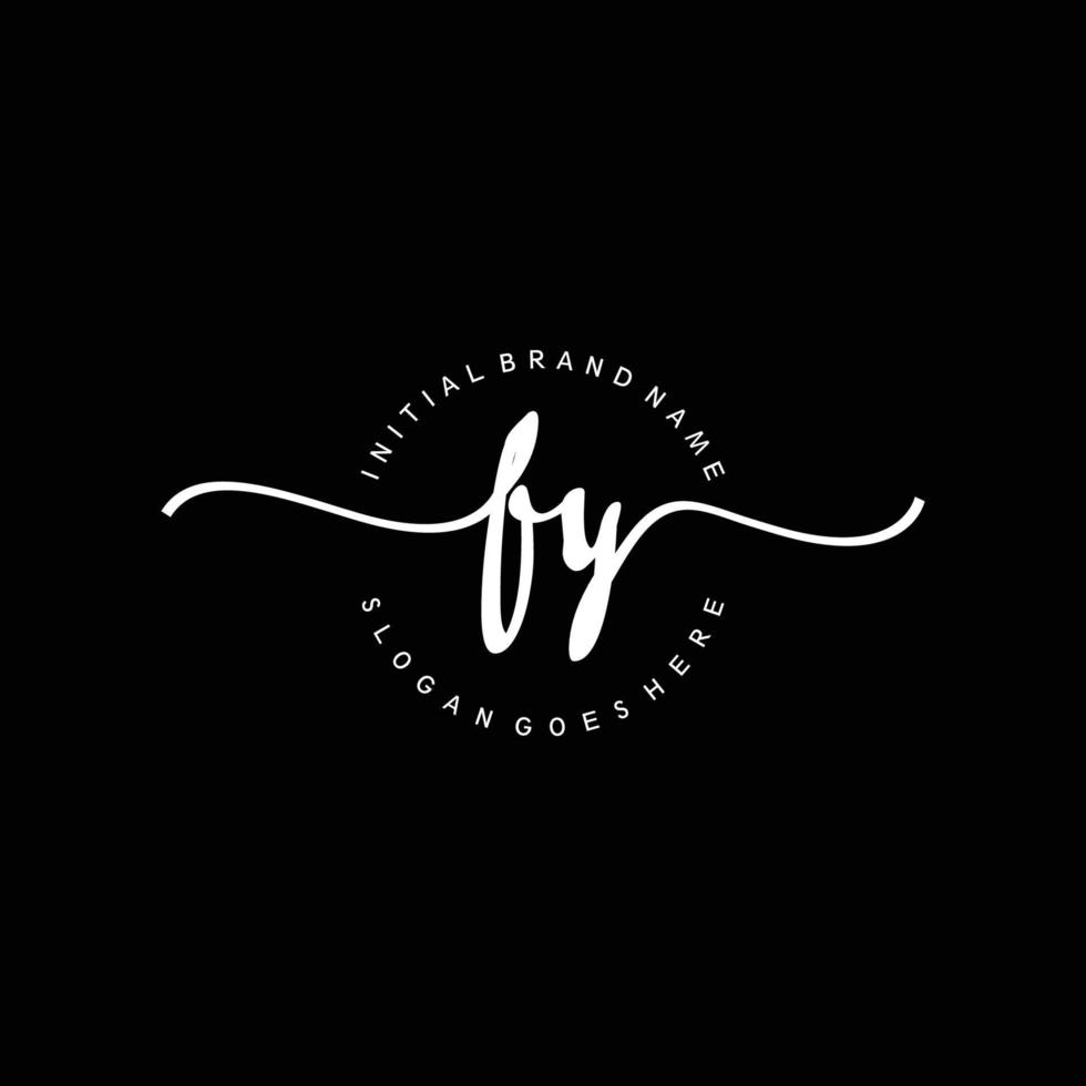 eerste fy handschrift logo sjabloon vector