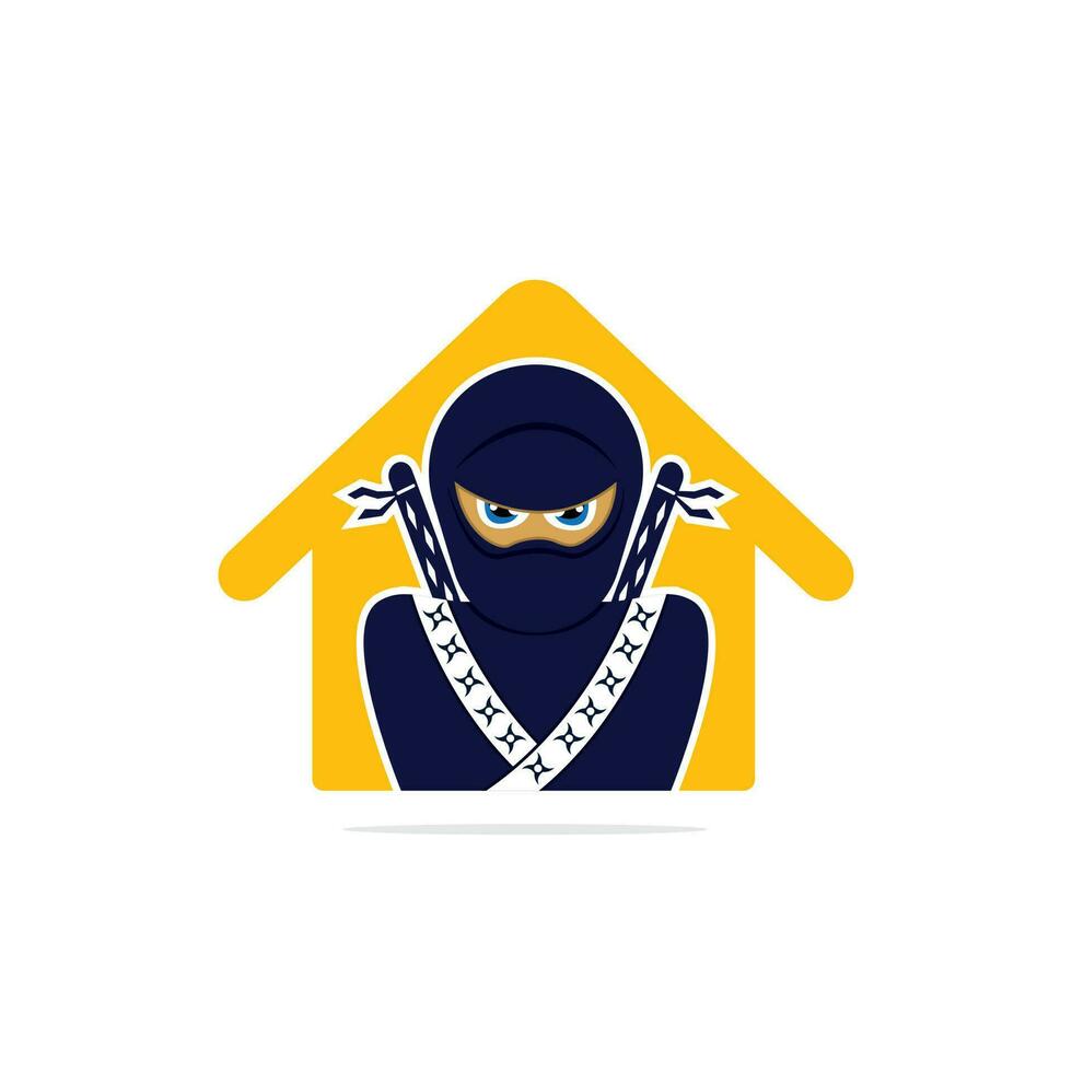 Ninja huis vector logo ontwerp.