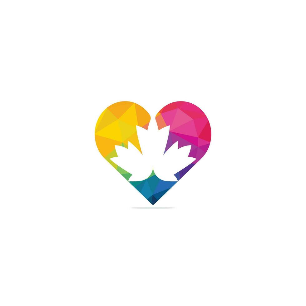 rood Canadees esdoorn- blad. hart en liefde teken. vector