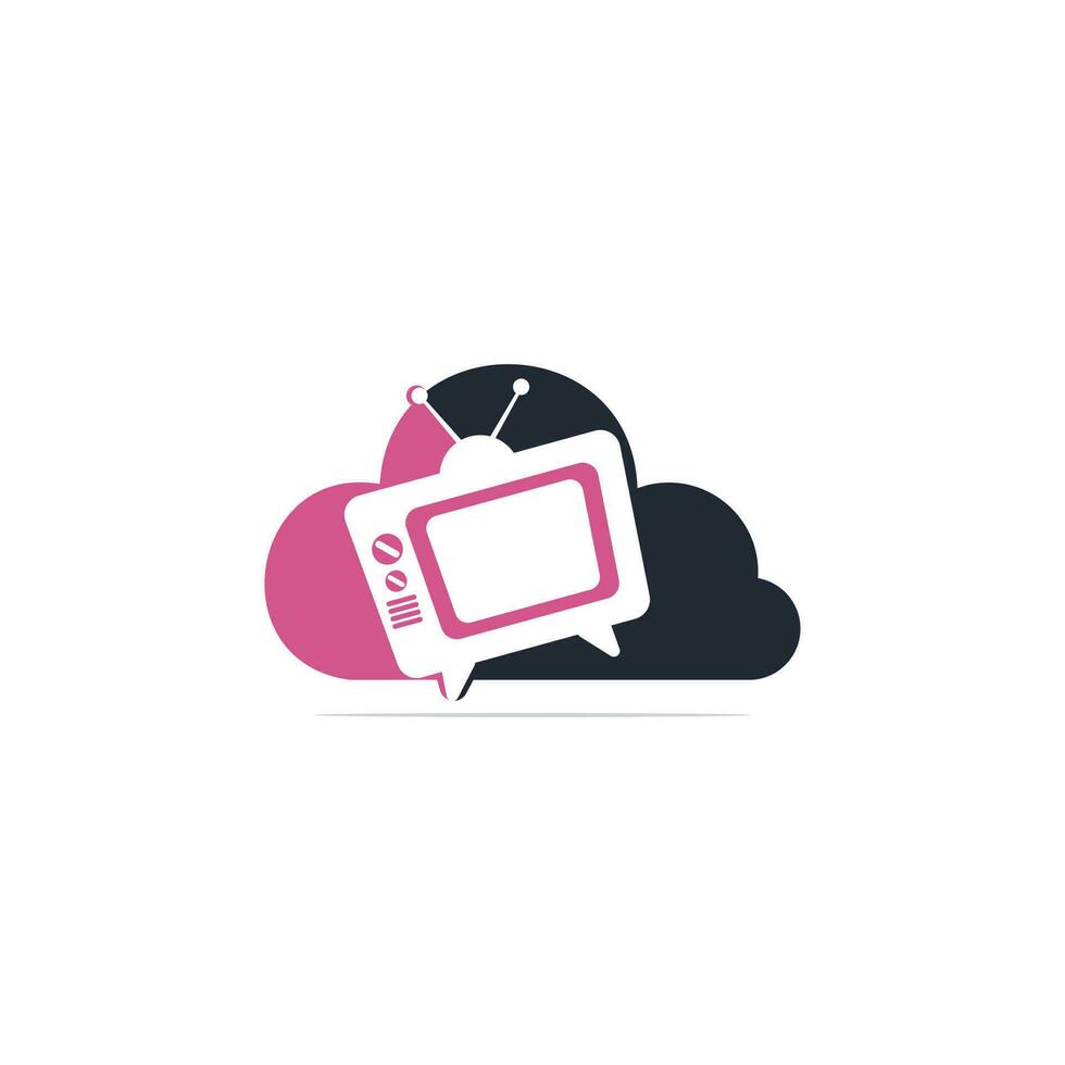 TV wolk logo ontwerp. wolk berekenen TV teken. vector