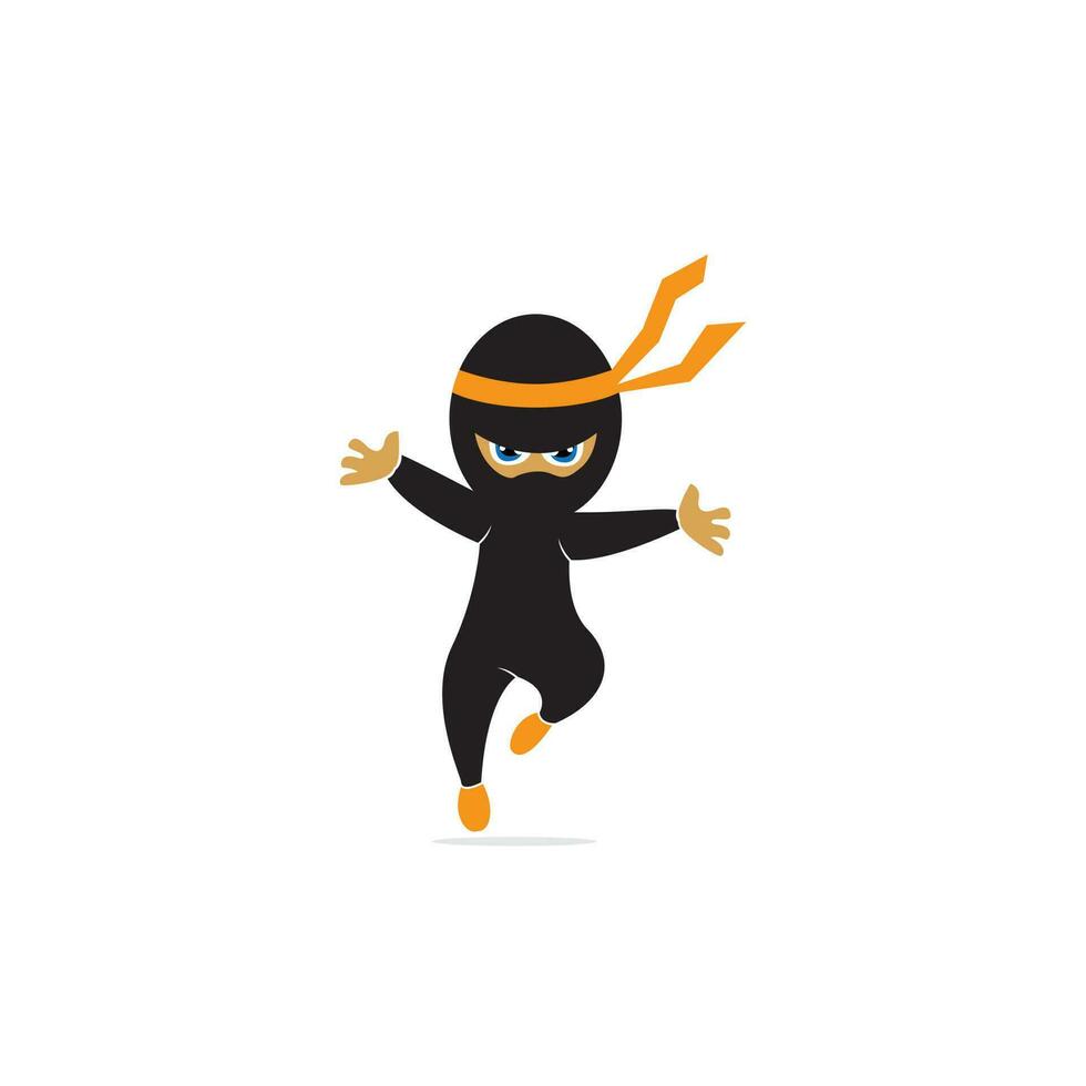 Ninja karakter vector ontwerp. Ninja mascotte vector.