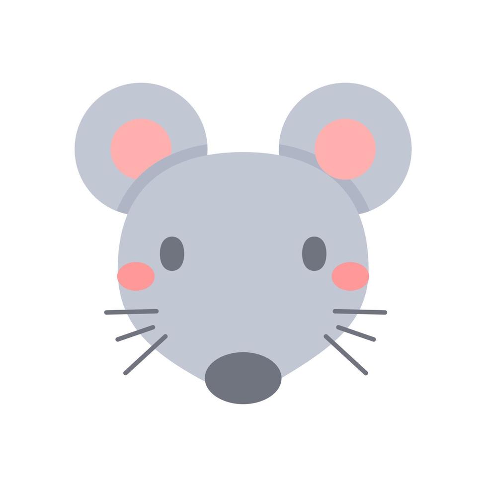 Rat vector. schattig dier gezicht. ontwerp voor kinderen vector