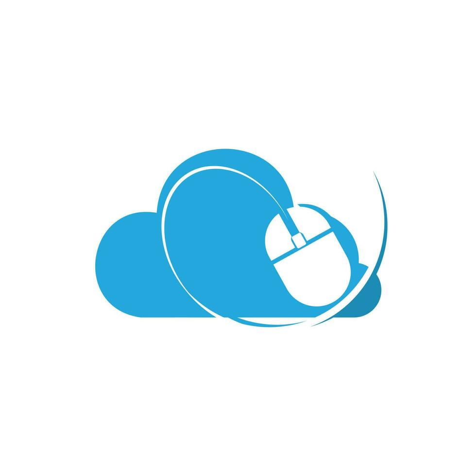 computer muis en wolk logo ontwerp. snel cursor logo ontwerpen concept. vector