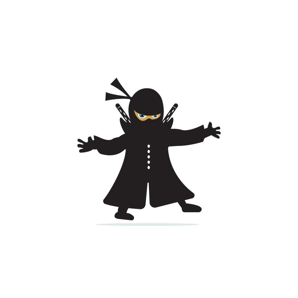 Ninja karakter vector ontwerp. Ninja mascotte vector.