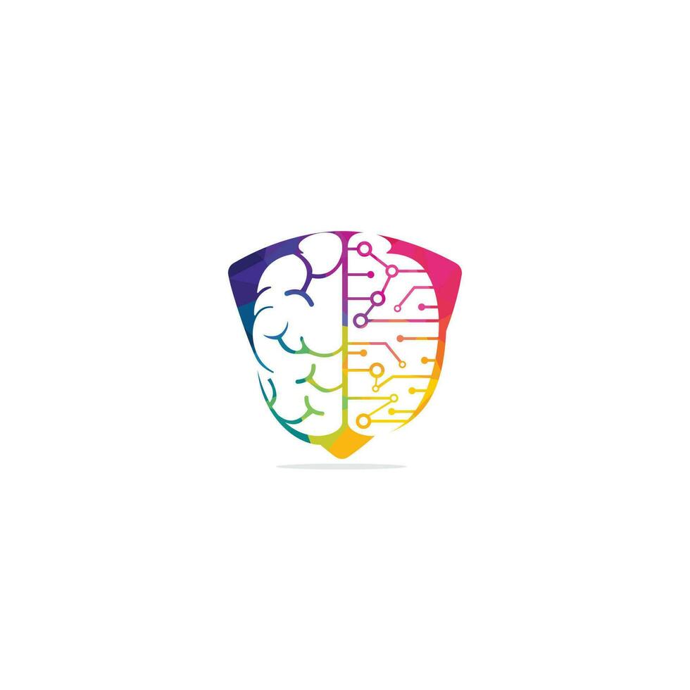 hersenen verbinding logo ontwerp. digitale hersenen logo sjabloon. vector