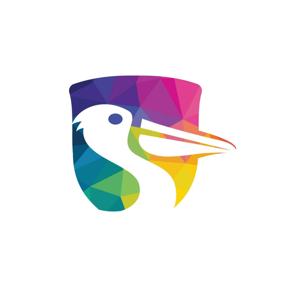 pelikaan vector logo ontwerp. vector illustratie embleem van pelikaan dier icoon.