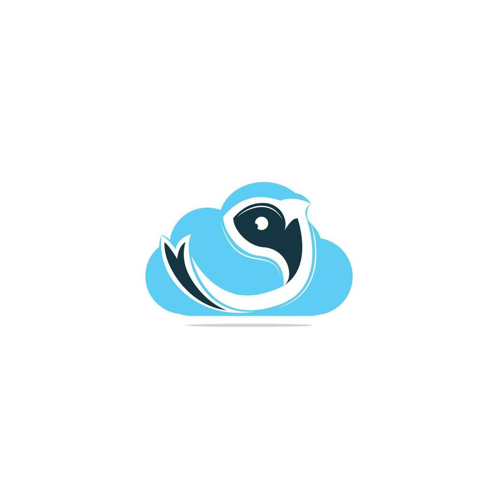 vis wolk vector logo ontwerp. vis en wolk icoon gemakkelijk teken.
