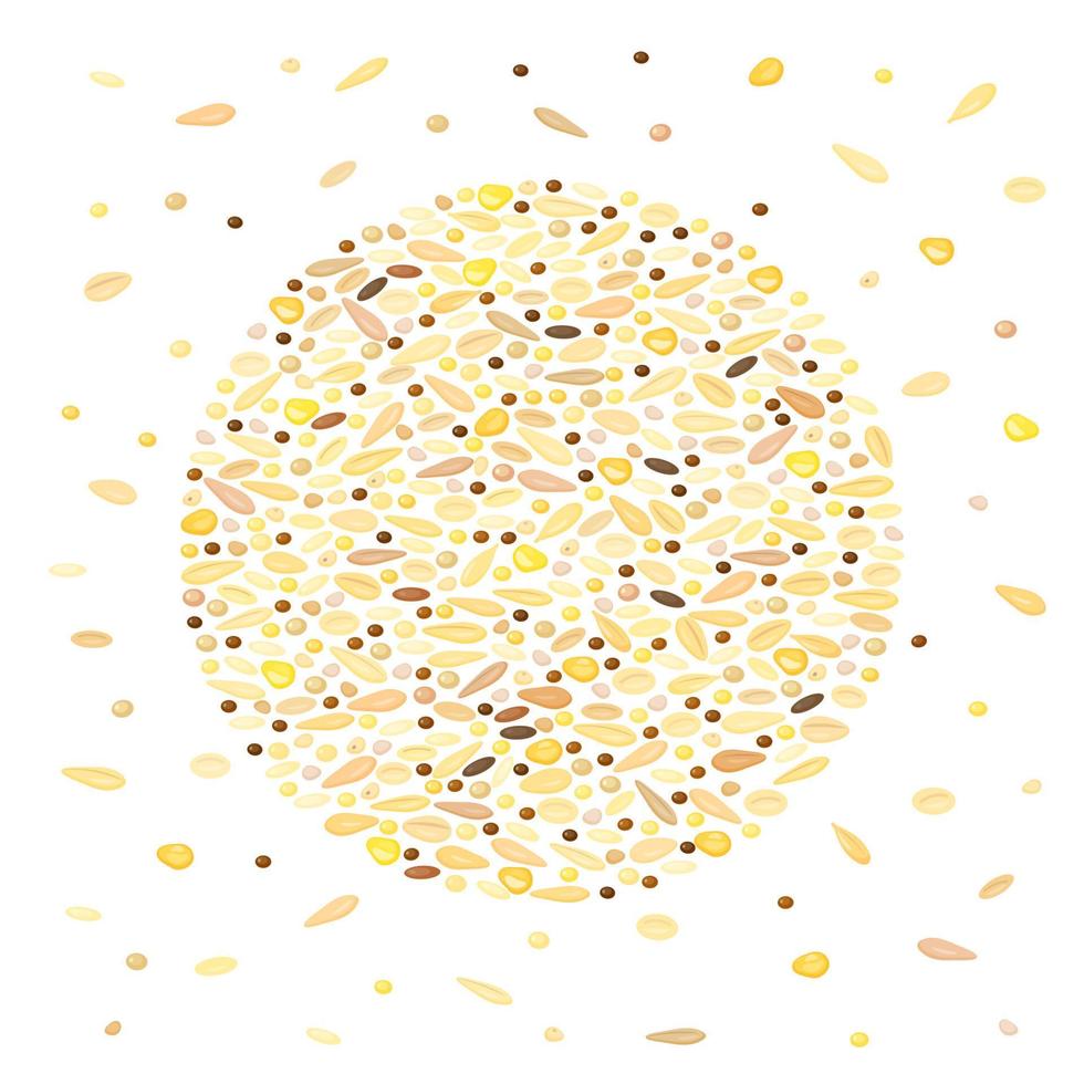 ontbijtgranen granen in cirkel. vector