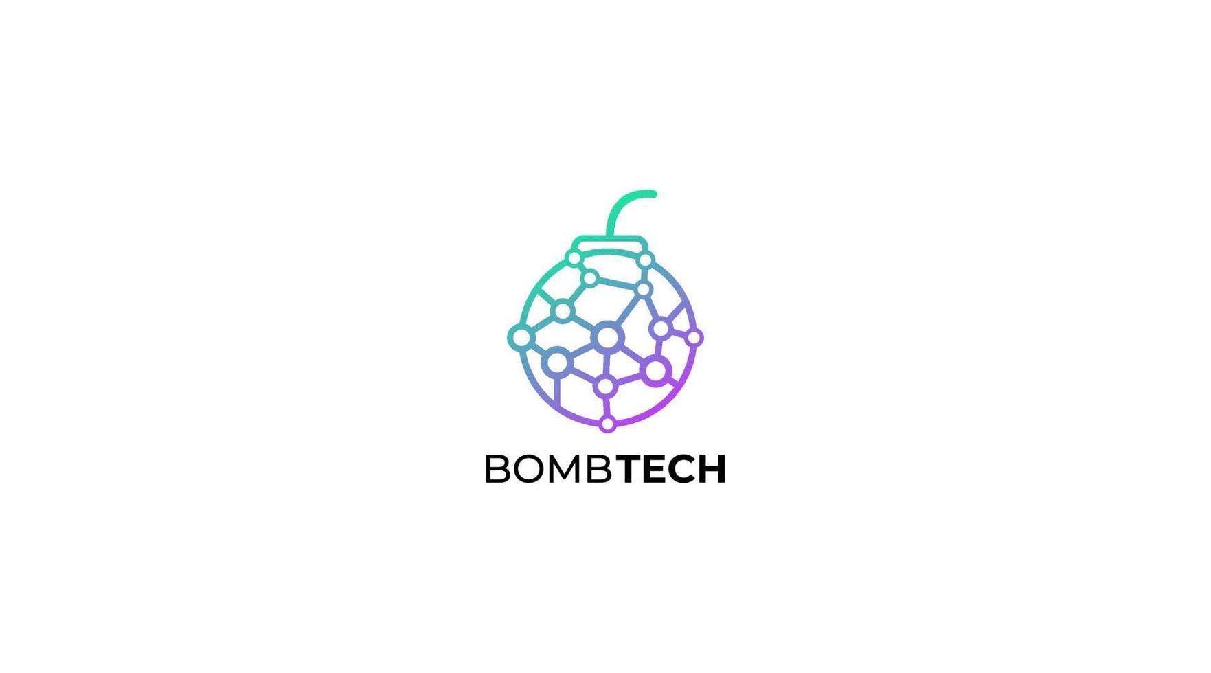 bom tech gemakkelijk professioneel logo ontwerp vector illustratie sjabloon