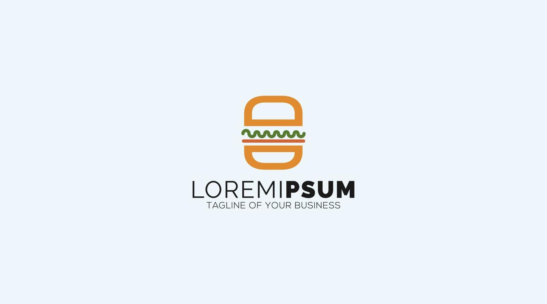 brief d logo icoon. hamburger vector logo sjabloon