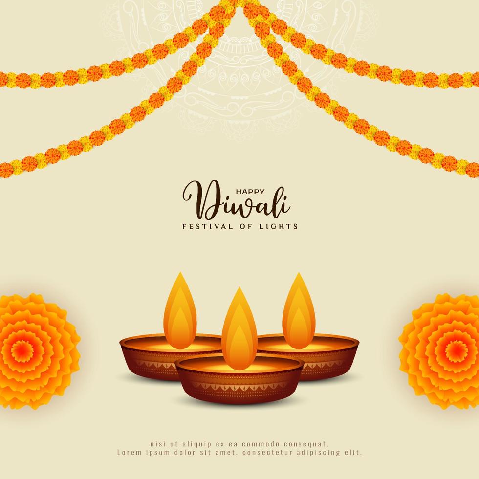 gelukkig diwali festival viering mooi groet kaart elegant ontwerp vector