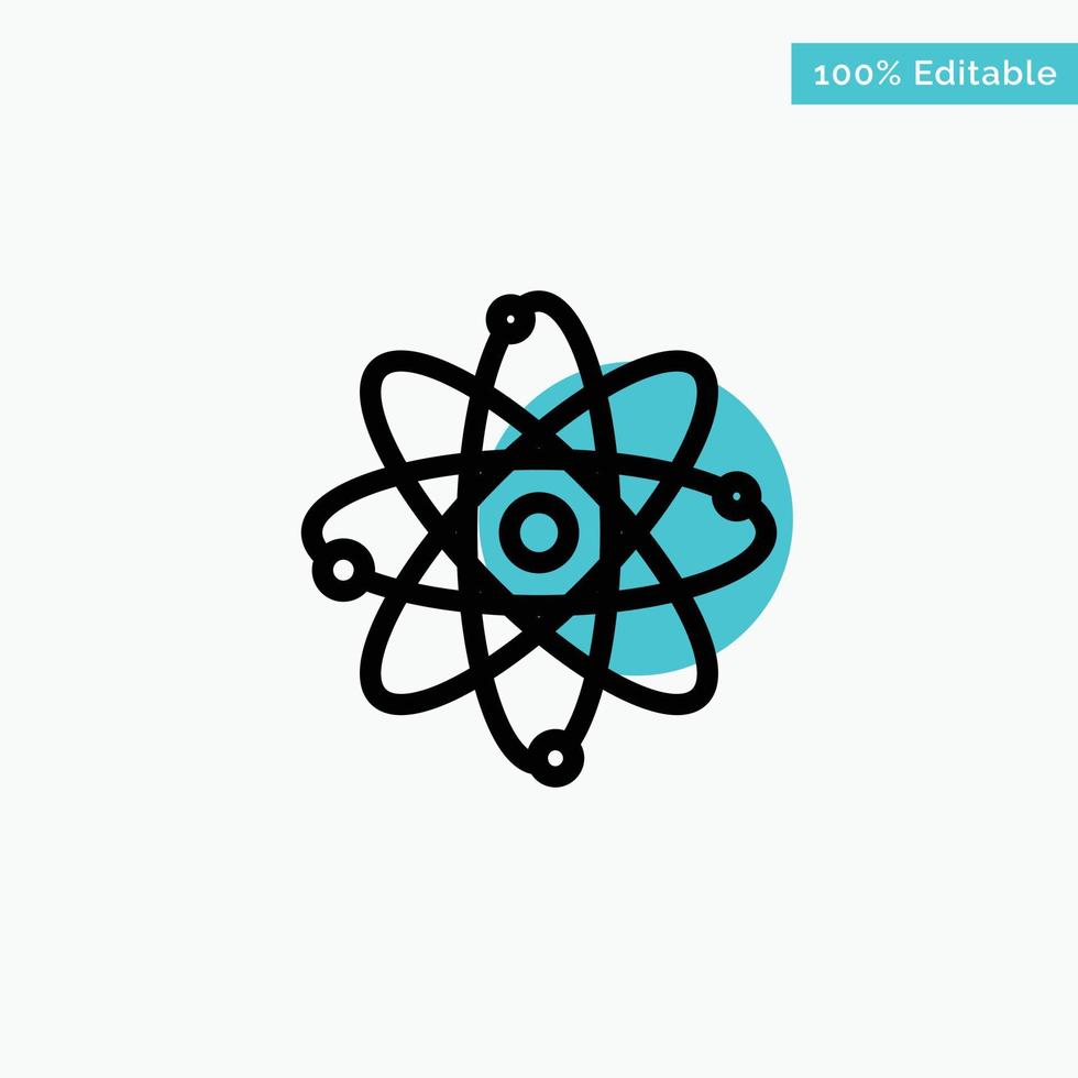 atoom chemie molecuul laboratorium turkoois hoogtepunt cirkel punt vector icoon