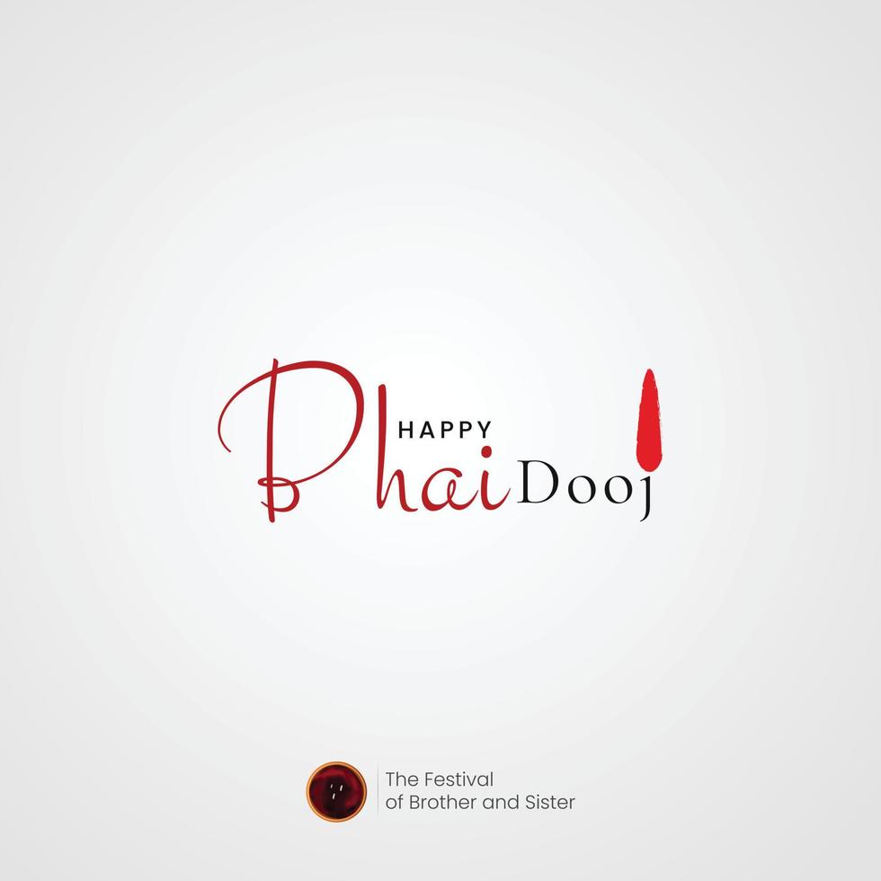 gelukkig bhai dooj typografie sociaal media post vector