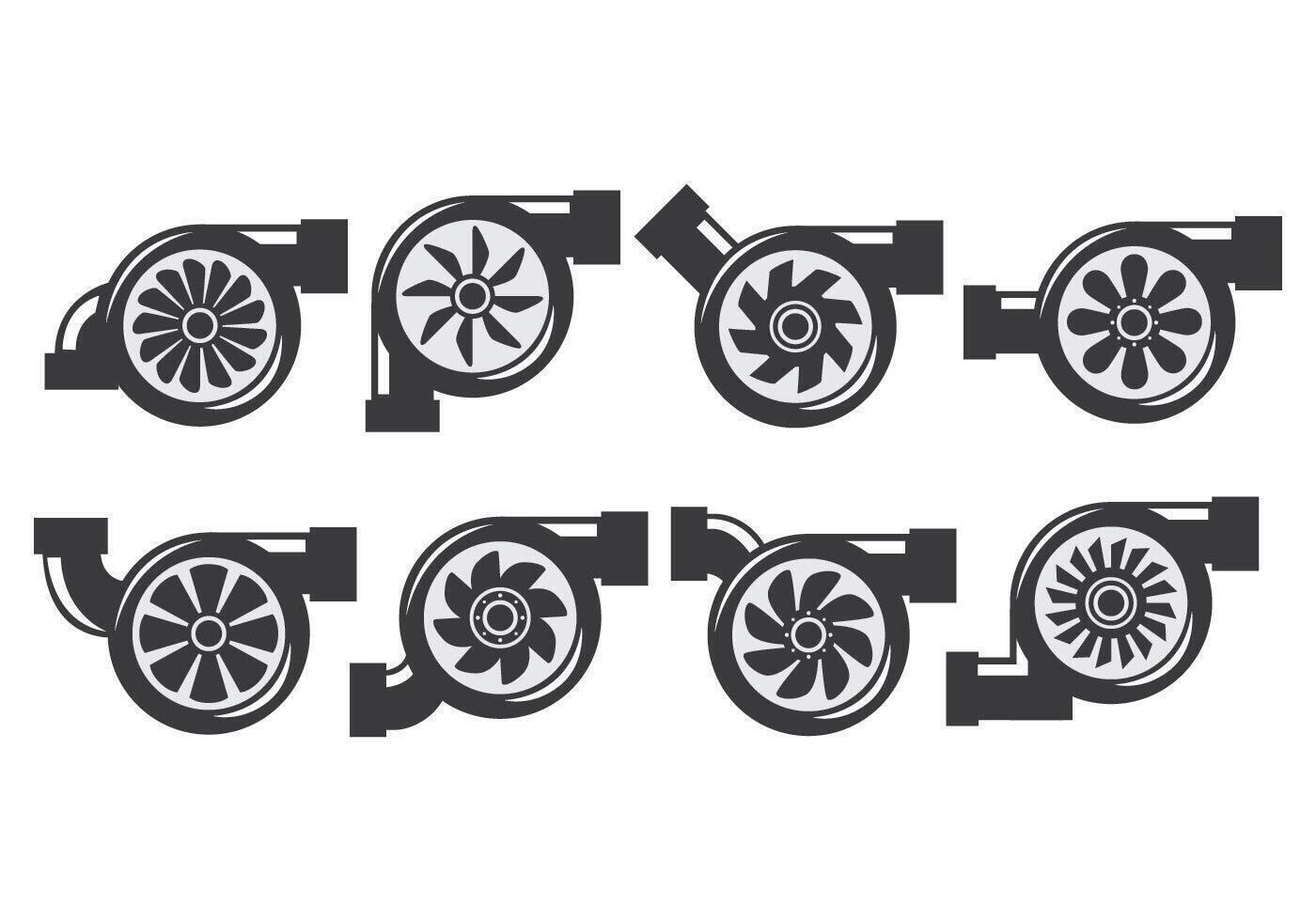 Turbolader Pictogrammen vector