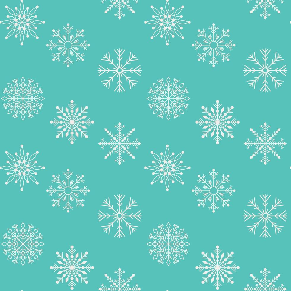 vrolijk Kerstmis en gelukkig nieuw jaar naadloos patroon met divers sneeuwvlokken. modern hand- trek illustraties. kleurrijk hedendaags kunst vector
